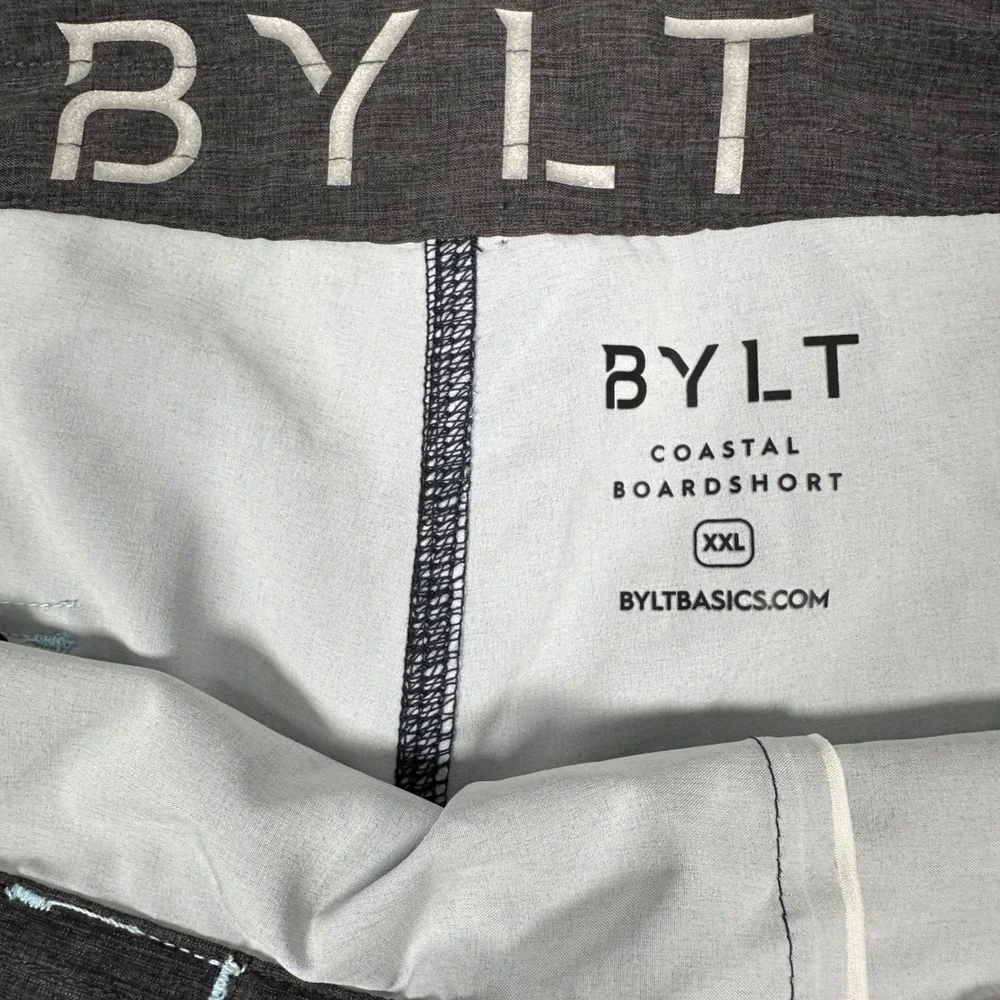 BYLT Coastal Boardshort Swim Men's XXL Navy Blue/Light Blue 9